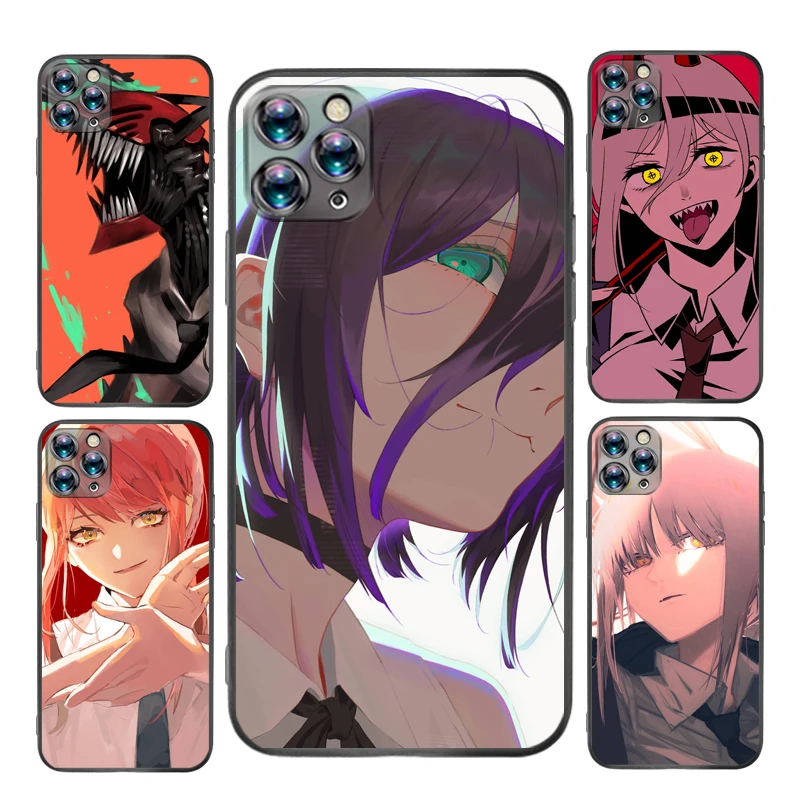 

Anime Chainsaw Man Phone Case For iPhone X XS XR MAX Mobile Cellphone Mobilephone Cute Smartphones Black TPU Best Luxury Brand