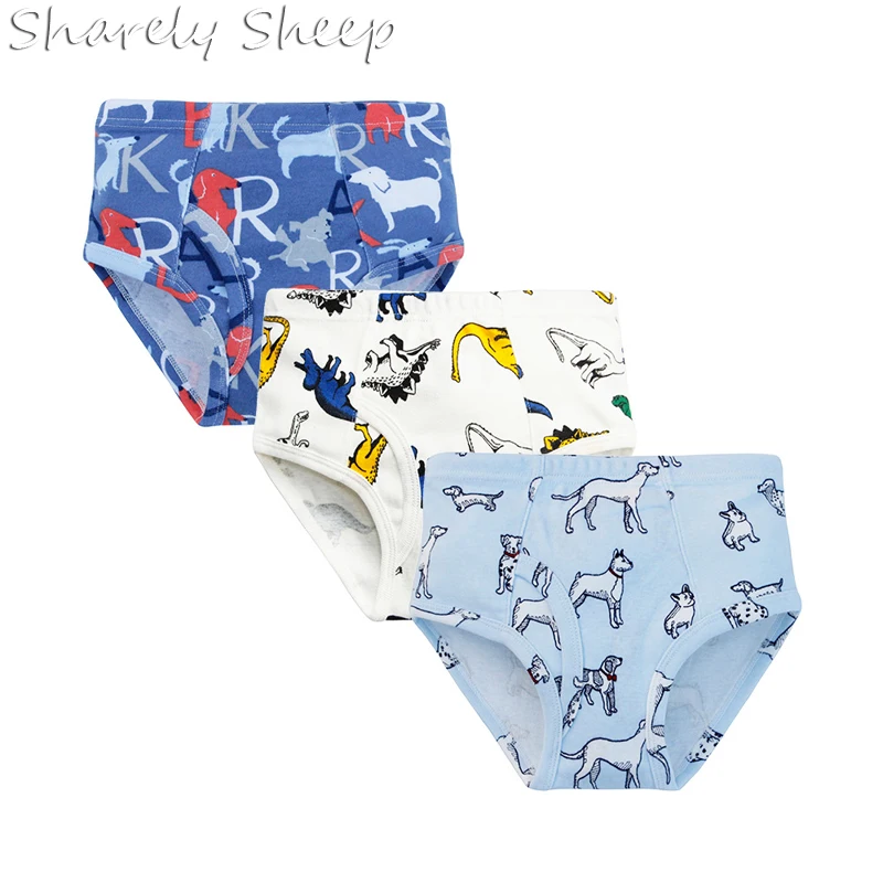 Детские хлопковые трусы для мальчиков с динозавром нижнее белье маленьких 100%