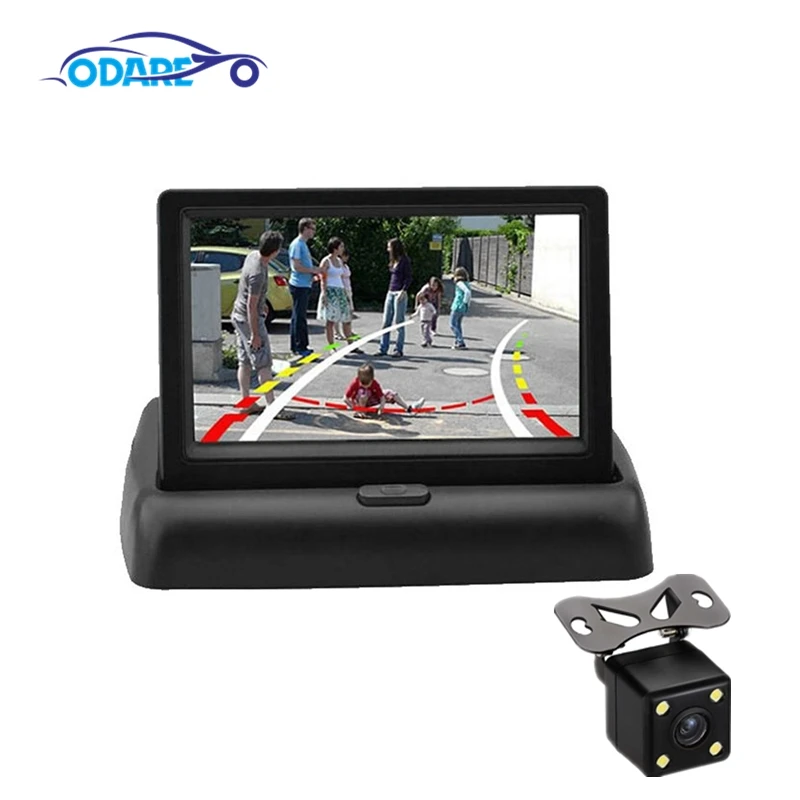 4 3 дюймовые TFT ЖК мониторы заднего вида автомобиля складной дисплей камера