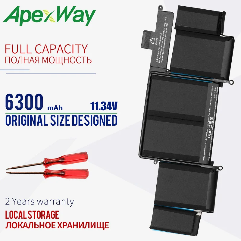 ApexWay 11 34 V Аккумулятор для ноутбука Apple A1493 A1502 Macbook Pro Retina13 INCH (2013 год)