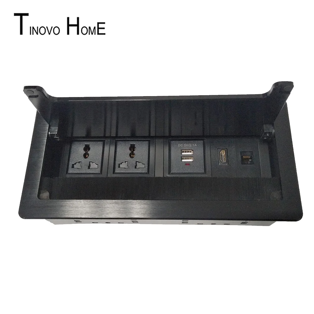 Настольная розетка откидная крышка с щеткой Пылезащитная USB зарядная сеть