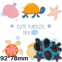 cutting dies sea turtle starfish shell metal for diy scrapbooking photo album embossing paper card 9278mm
