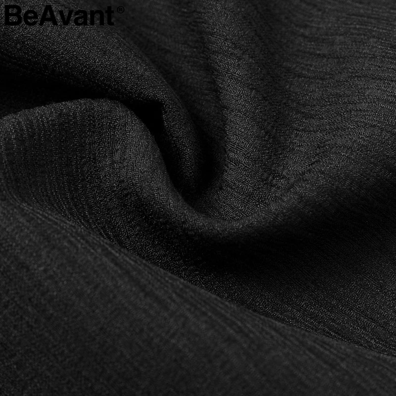 BeAvant сексуальный черный блейзер с v-образным вырезом женское осеннее элегантное Пышный рукав бант короткое вечернее платье офисное женское шикарное однотонное платье для работы