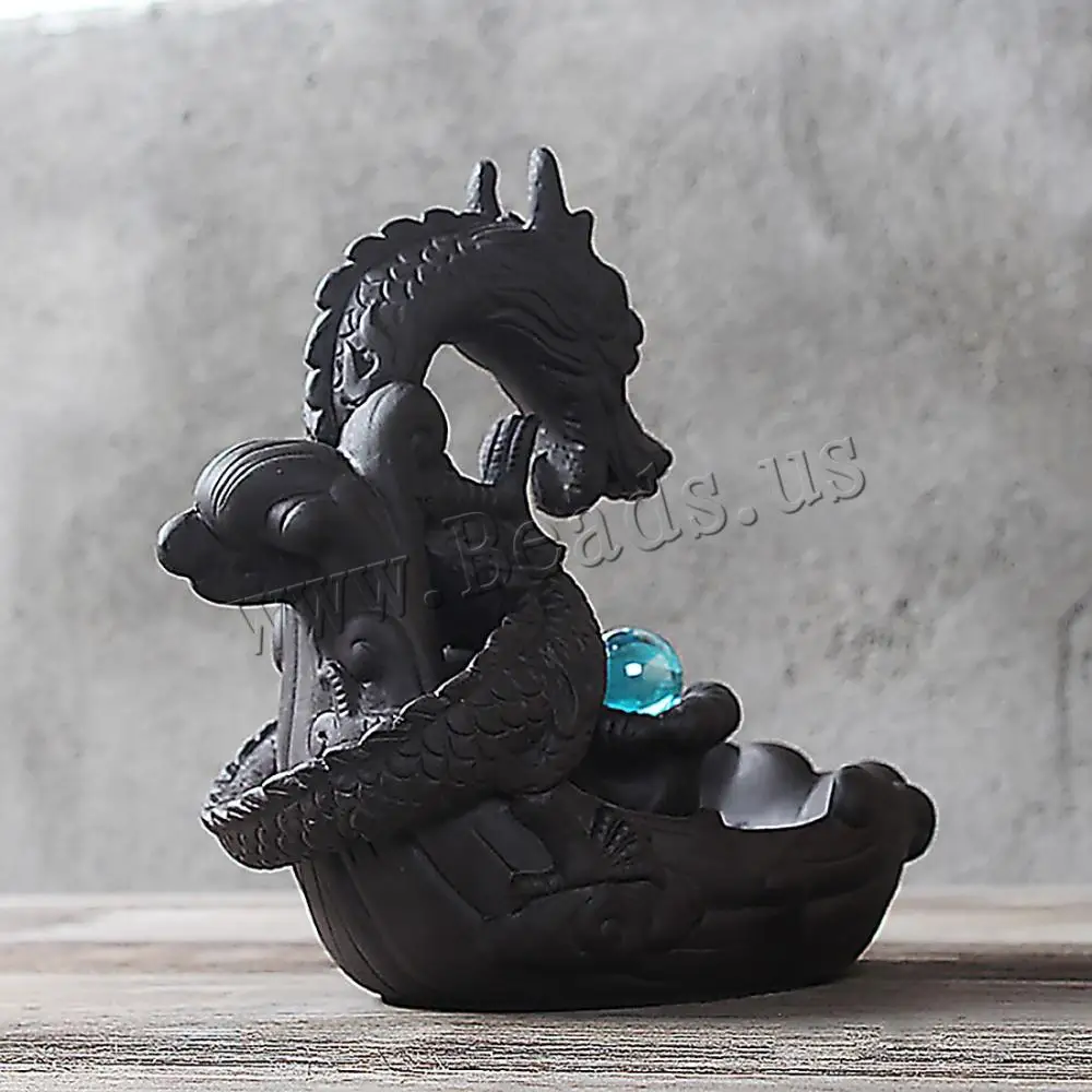 

Incense Burner Ceramic Backflow Incense Burner Creative Home Decor Dragon Incense Holder Censer With Crystal Ball +120pcs Incens