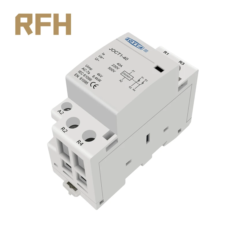 2P 32A 40A 63A 220V/230V 50/60HZ din rail household ac contactor 2NO / 2NC 1NO 1NC |
