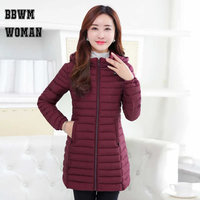 Легкие хлопковые длинные однотонные парки с длинным рукавом зимнее теплое