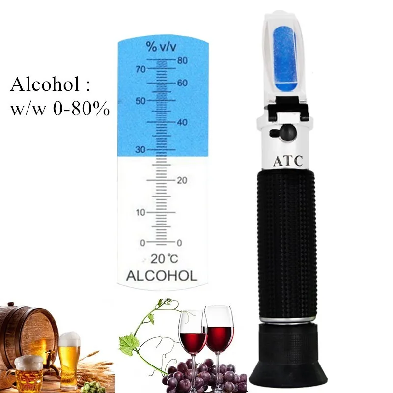 

Alcohol Refractometer Alcoholometer Spirit Tester Alcohol Meter 0~80% Adjustable Handheld Hydrometer Detection Deviceauto Adblue