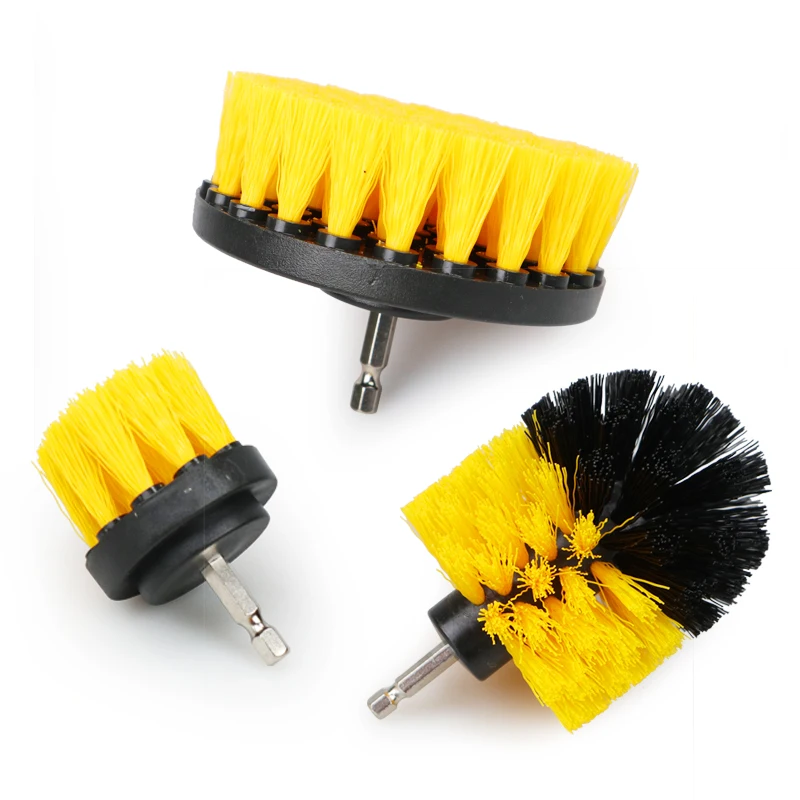 

3Pcs/Set 2/3.5/4'' Electric Scrubber Brush Drill Brush Kit Plastic Round Cleaning Brush for Carpet Glass Car Tires Nylon Brushes