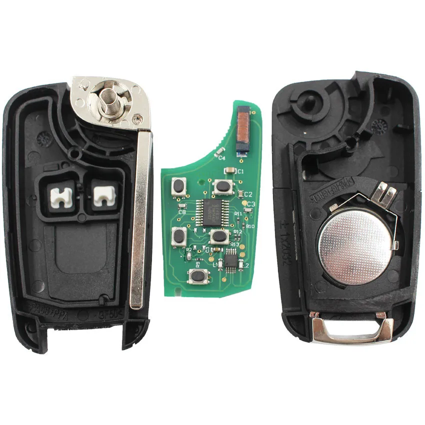 Раскладной дистанционный ключ 2 кнопки для Chevrolet Aveo Orlando 433MHZ ID46 Chip HU100 Uncut Blade|Ключ