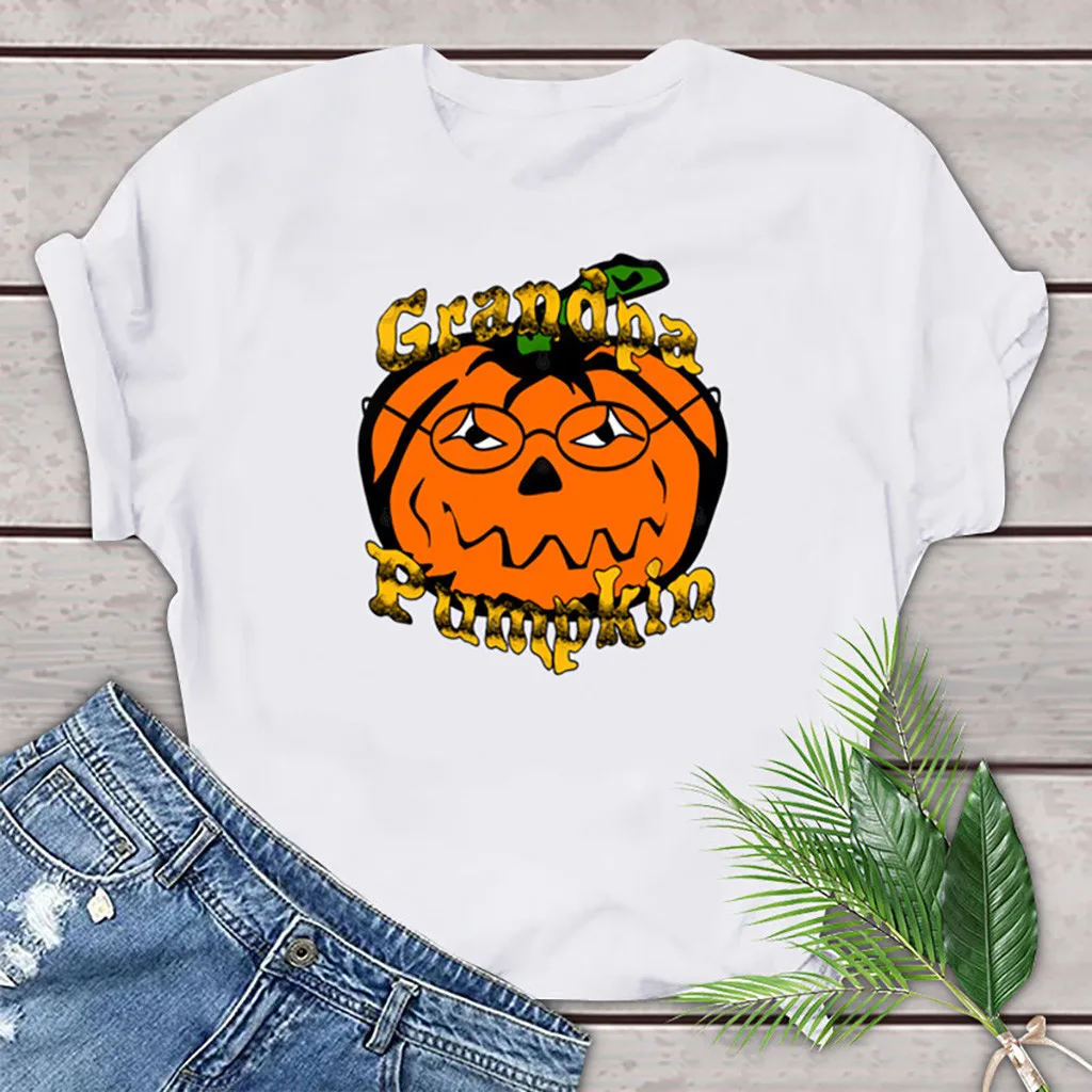 Новинка 2020 женская футболка с графическим принтом ведьмы тыквы осень Хэллоуин