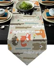 Современная настольная дорожка с мультяшным лесом, животными, деревом, лисой, медведем, Кроликом, детская настольная дорожка для дома, Декоративная скатерть, свадьбы