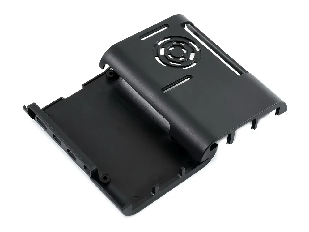 Waveshare Черный ABS чехол для Raspberry Pi 4, с охлаждающим вентилятором