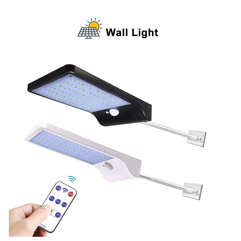 Дистанционный 48/36 светодиодный солнечный светильник три режима черный белый