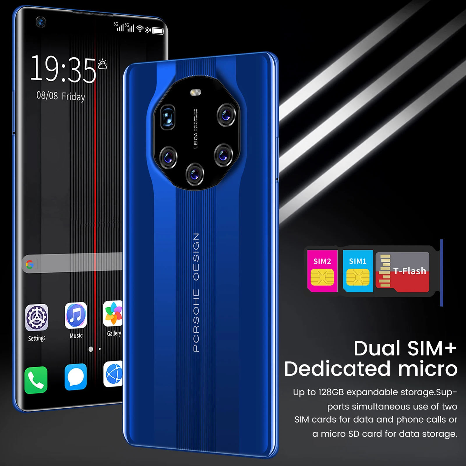 Смартфон Mate 40RS 12 Гб + 512 ГБ HD-экран 7 3 дюйма Android 10 двойной MTK 6799 Deca coresm