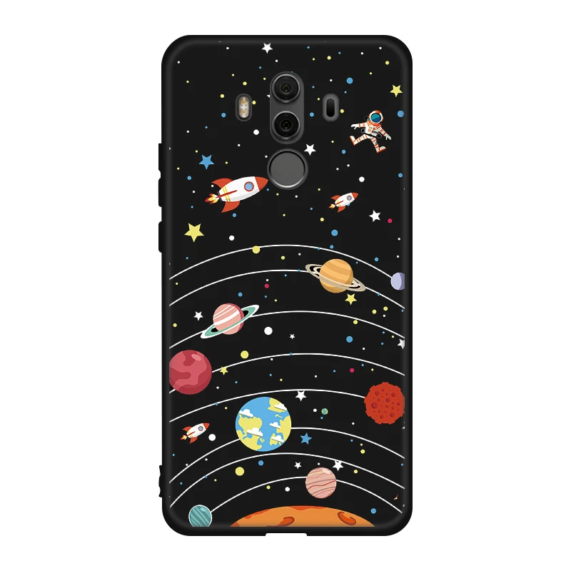 Printed Black Matte Shell For Huawei Y7 Pro 2019 Prime 2018 Soft TPU Back Cover Y9 Cute Silicone Phone Cases |