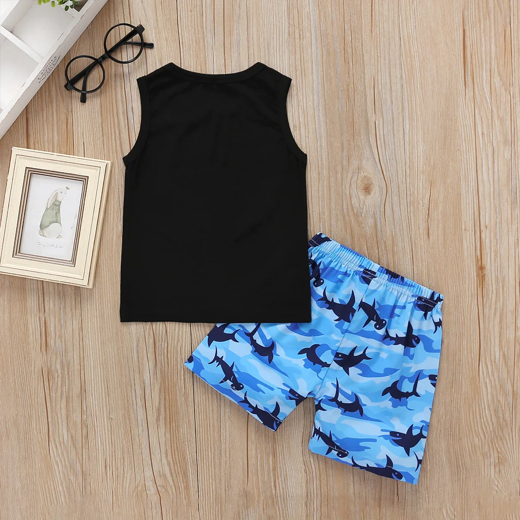 Комплект из майки и шорт с принтом в виде акулы для малышей/малышей - купить по