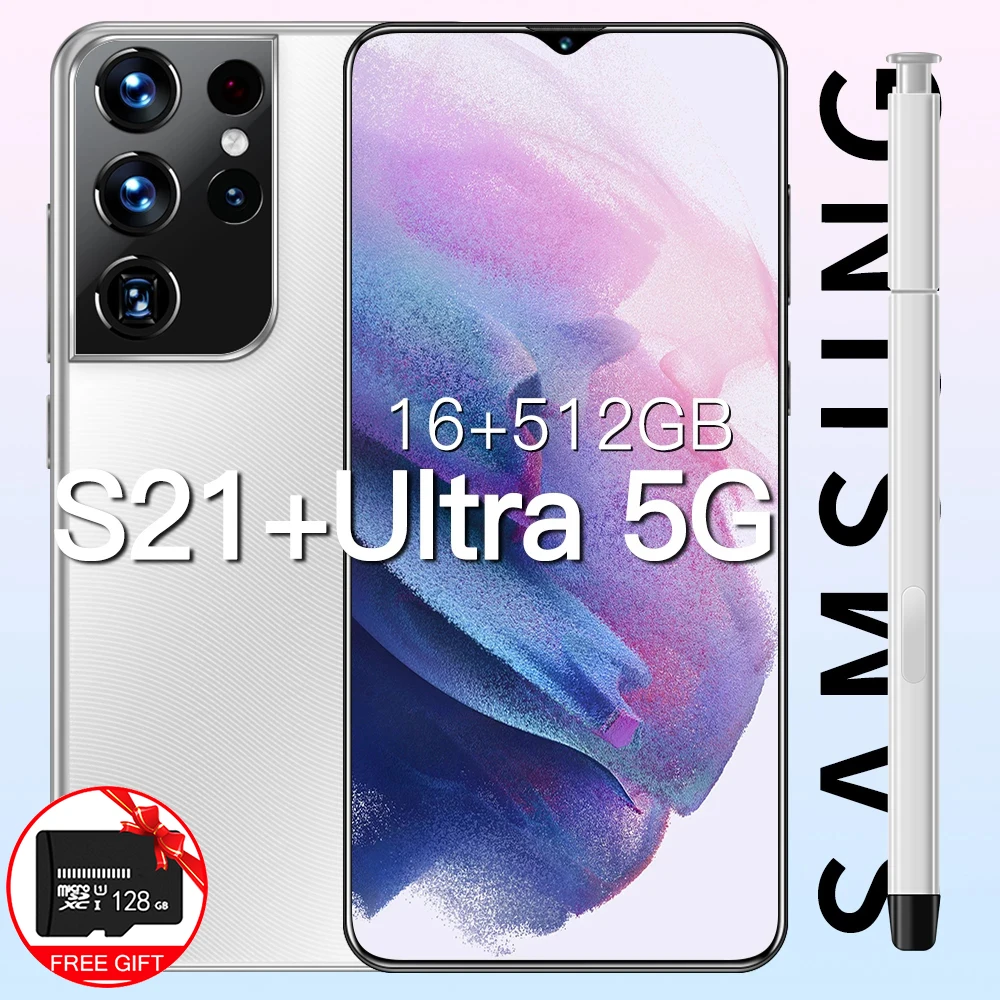 

Galaxy S21+Ultra 6.7 Inch Global Version Smartphone 16+512GB ROM HD Full Screen Android 11 Unlocked 5G Cell Phone Support Google