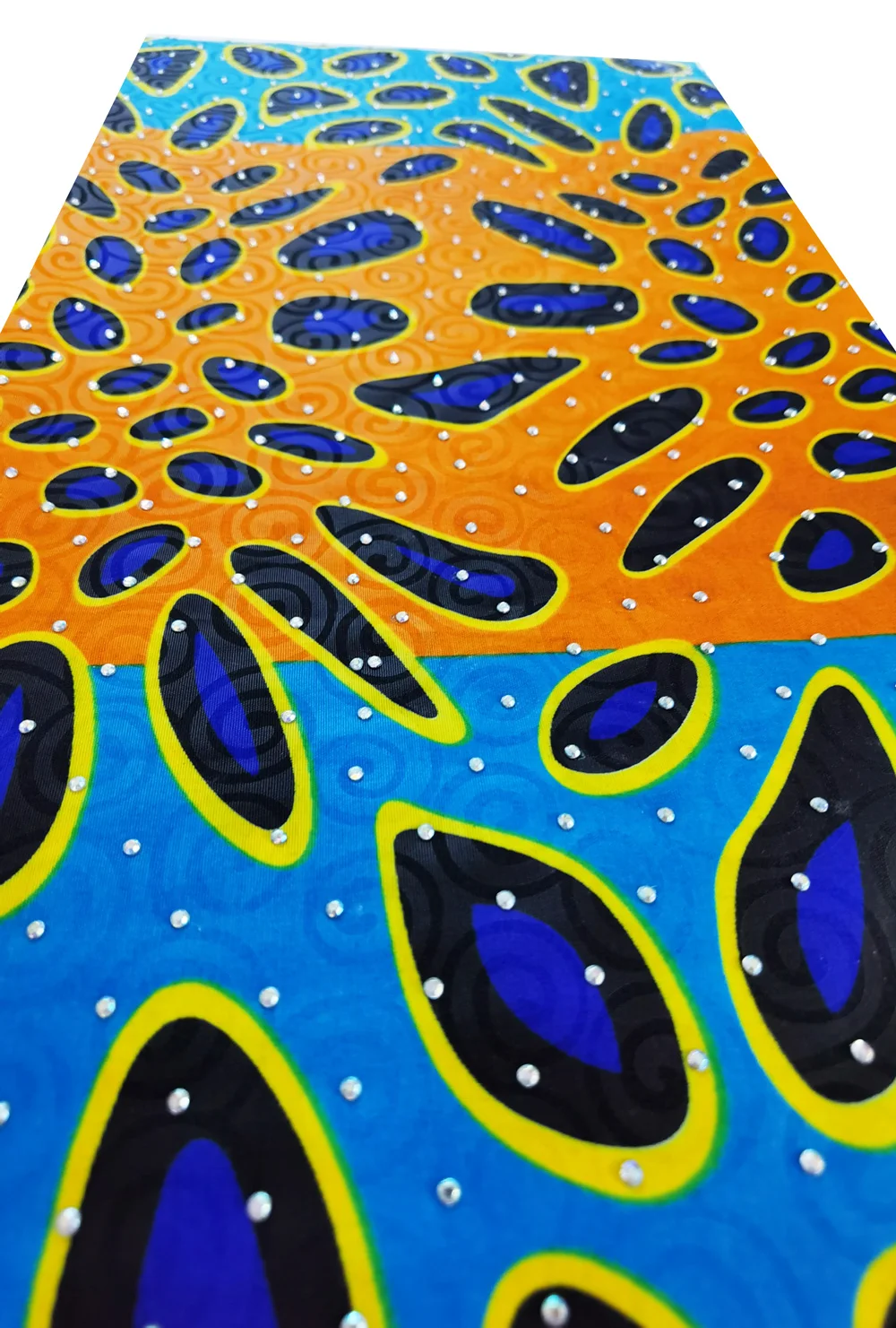 Африканская ткань с принтом воска из Анкары камнями фиолетовый настоящий воск