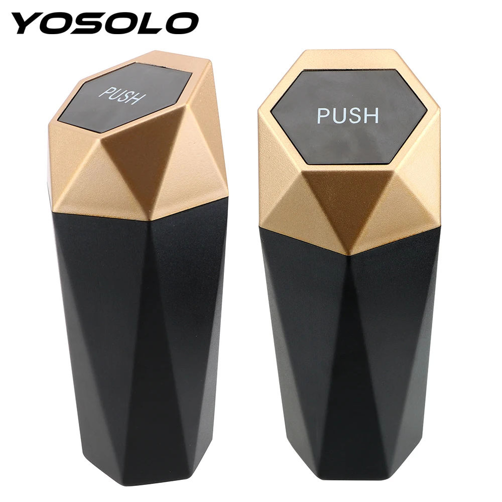 

YOSOLO Mini Garbage Bin Trash Bin Car Trash Can for Car Home Bedroom Office Portable Car Dustbin with Lid Interior Accessories