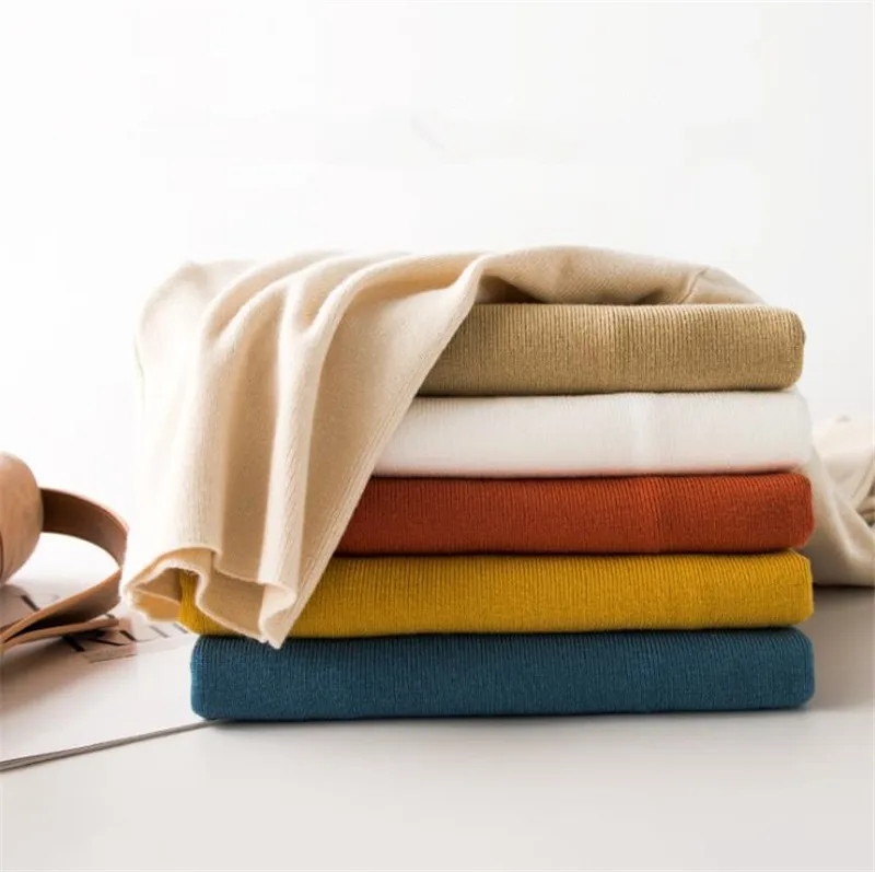 

Autumn and winter women's sweaters Slim solid color turtleneck sweater Pullover bottoming shirt High elasticity warm women's top