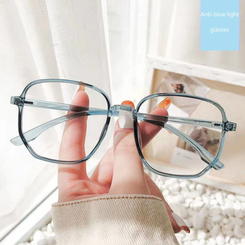 

Computer Glasses Men Women Fashion Big Box Polygon Anti-Blue Light Eyeglasses trend Eyeglass frames Protective Glasse Decorative