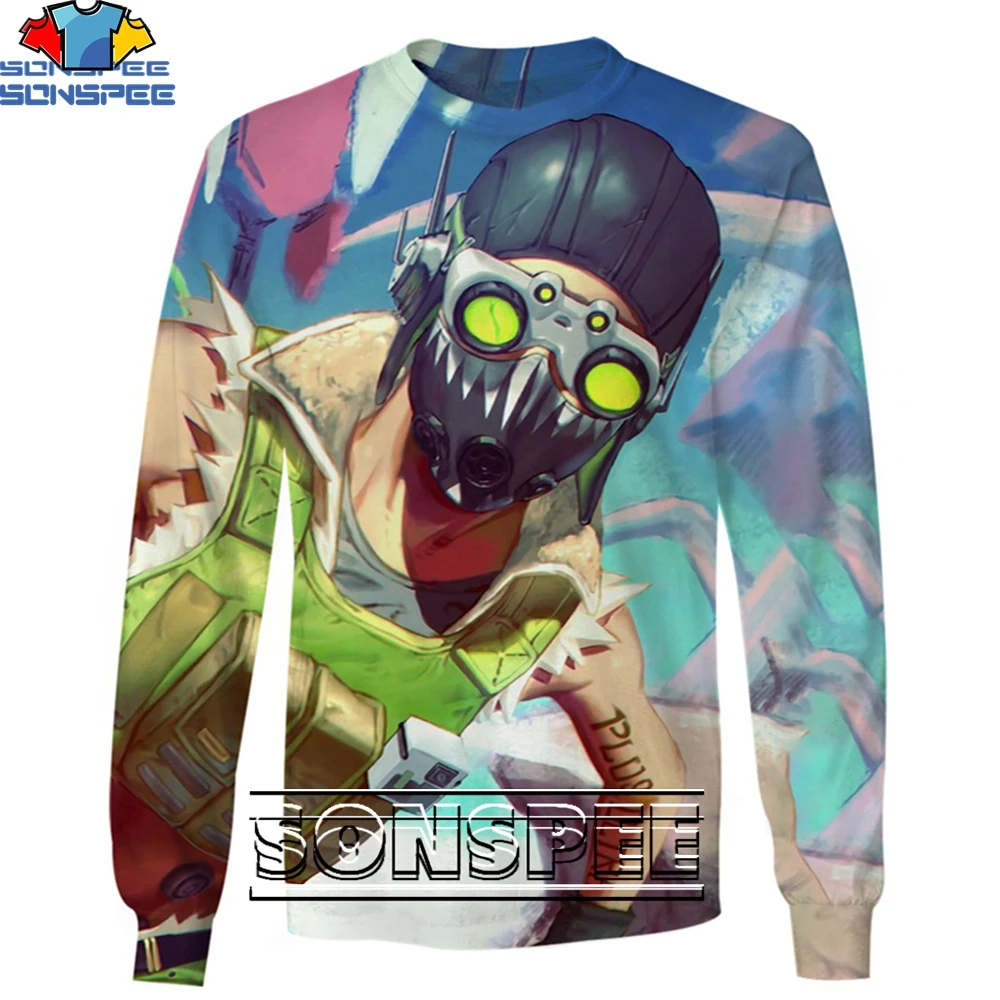 

SONSPEE 3D Printing Apex Legends Sweatshirt Fashion Casual Loose Round Neck Men/women Full of Power Hip-hop Trend Personality