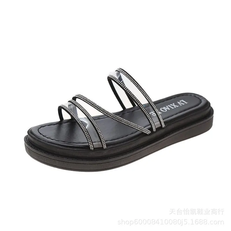 

Shoes Woman 2021 Glitter Slides Lady Slippers Casual Pantofle Shale Female Beach Low Jelly Girl Luxury Flat New Summer Sabot Cry