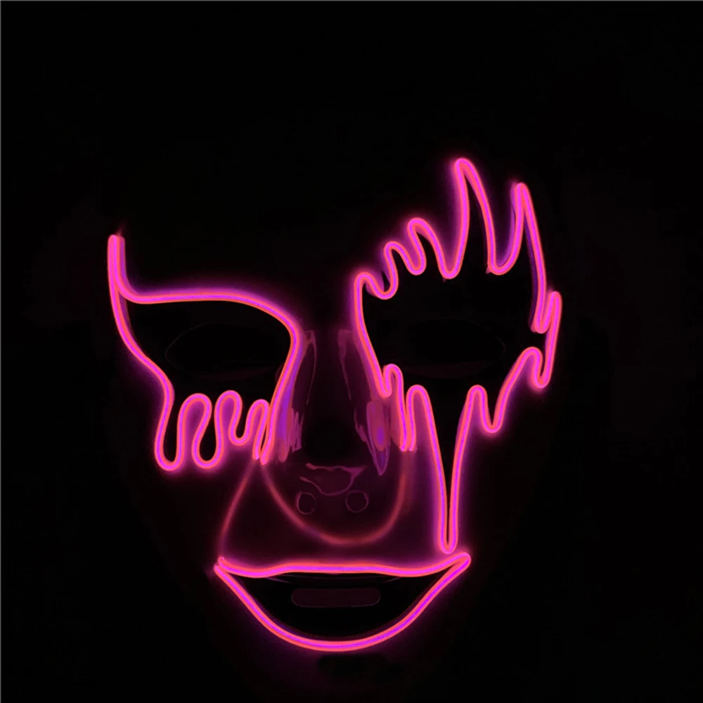Светодиодный маска светящаяся для Хэллоуин Карнавальный костюм дьявола EL