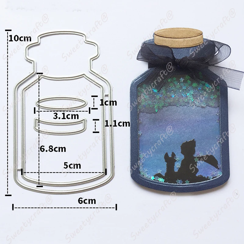Штампы штампы скрапбукинга встряхивание желаний бутылка с рамкой для резки