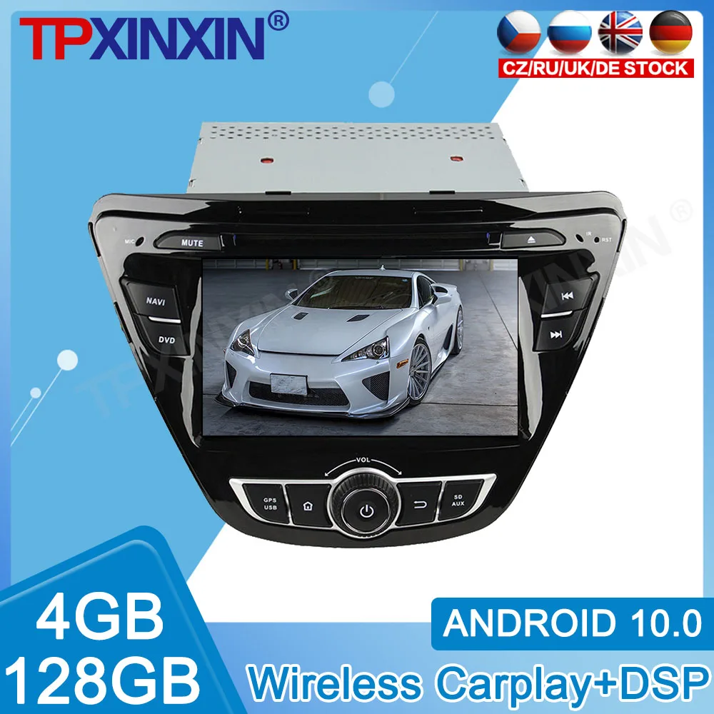 Android 10 4G + 128 ГБ для HONDA Elantra 2014 автомобильный DVD мультимедийный плеер IPS сенсорный