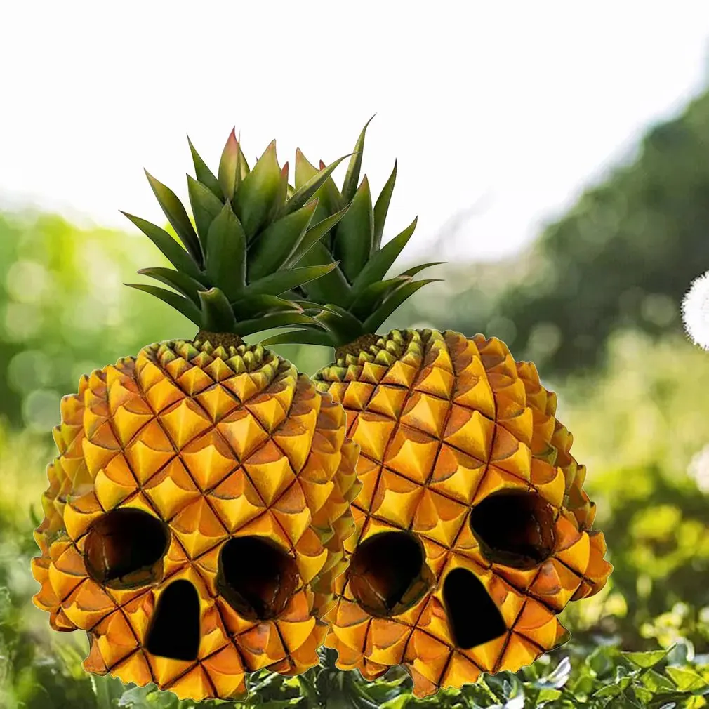 Модель человеческого готического черепа из смолы с ананасом поделка украшение