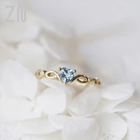 zn new romantic crystal twist classic heart wedding bands elegant engagement tiny zirconia rings for women fashion jewelry gifts