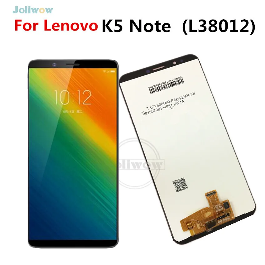 6," lcd для lenovo L38012 K5 Note lcd дисплей кодирующий преобразователь сенсорного экрана в сборе 1440x720 Snapdragon 450 для lenovo K5 NOTE lcd