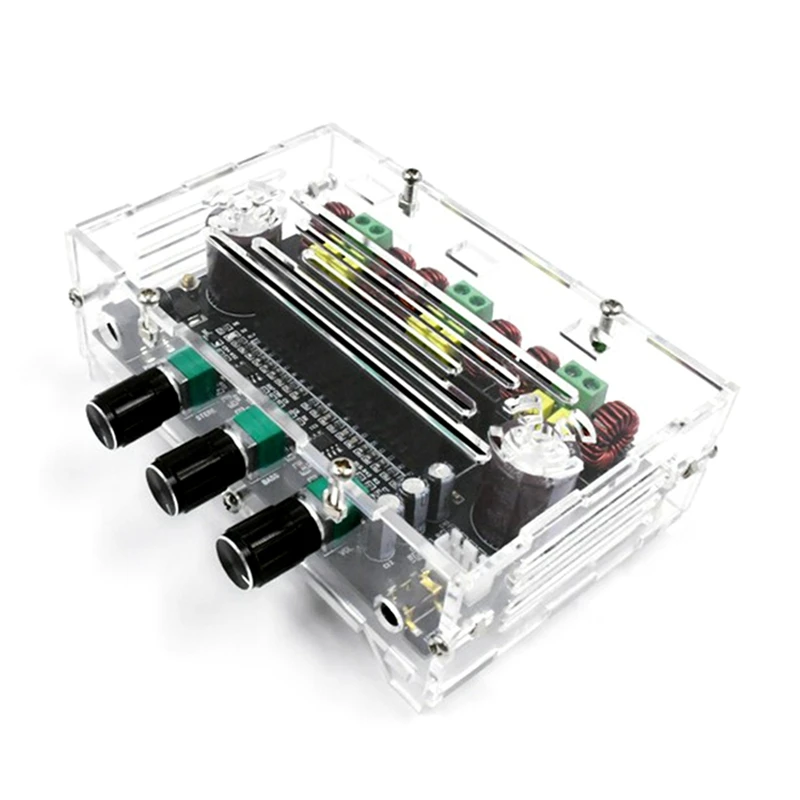 

Tpa3116D2 Bluetooth Digital Power Amplifier Board High Power 2.1 Channel 2X80W+100W Stereo Equalizer with Crystal Shell