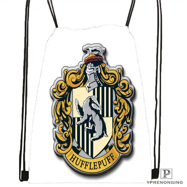 Drawstring Backpack Custom Hufflepuff-Гарри-Поттер-походная сумка на шнурке милый рюкзак для детей(черная спинка) 31x40 см#2018612-01-(12 - Цвет: Drawstring Backpack