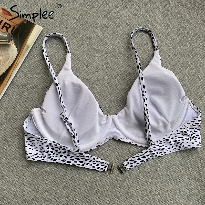 Женский купальник Simplee c пуш ап привлекательное бикини с принтом в горошек