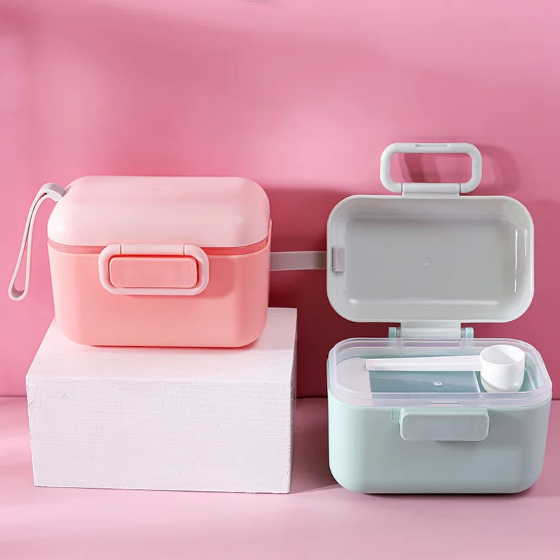 

Newborn Powder Milk Food Container Storage Box Portable Baby Essential Cereal Infant Toddle Snack Cup Container
