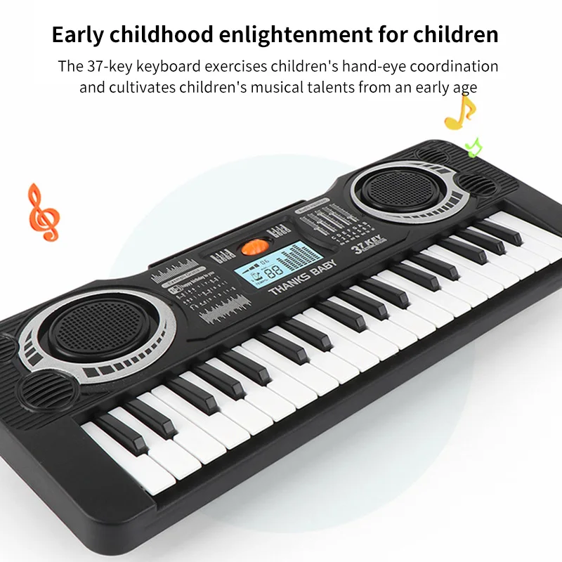 37 Keys Digital Music Electronic Keyboard Key Board Electric Piano Child Musical Instrument Learning Toy | Спорт и развлечения