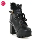 Женские Лоскутные ботильоны Лолита на платформе и высоком массивном каблуке