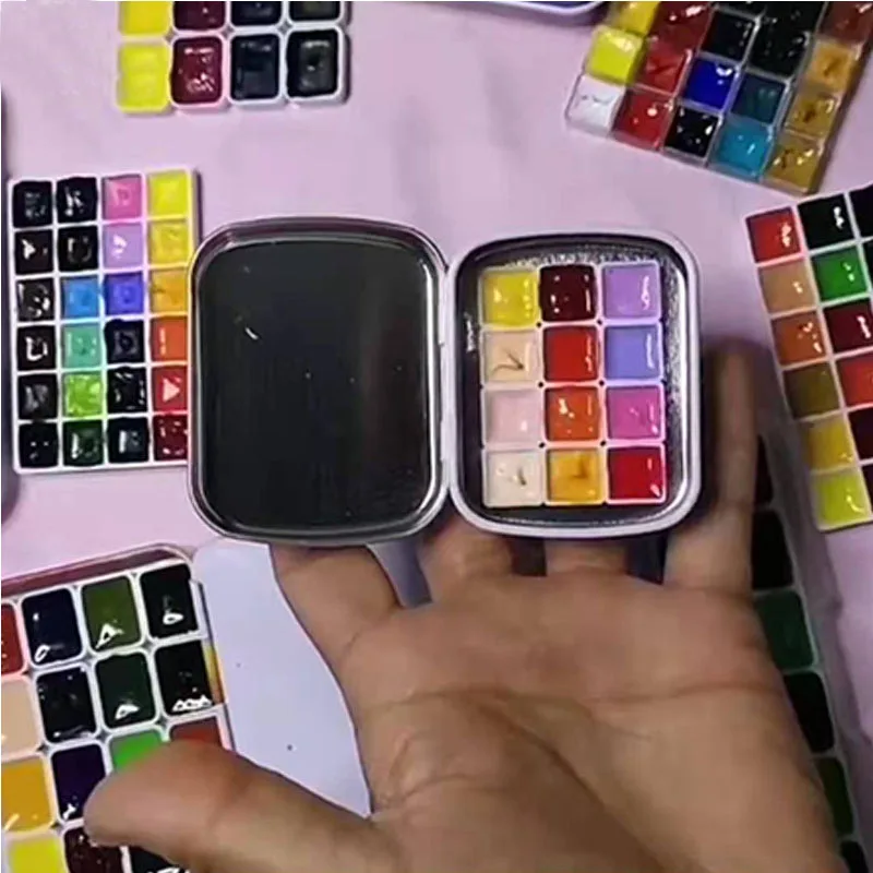 Однотонный пигментный акварельный мини-костюм 12 цветов цвет кожи конфеты