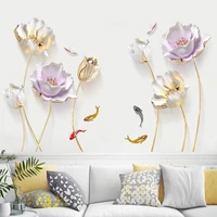 diy flowers wall sticker living room home decoration chinese style flower wall pictures 3d wallpaper mural