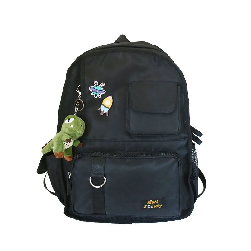 

Korean High School Student Schoolbag Female Black Canvas Backpack Girls Bolsas Mochilas Femininas Back Bag school shoulder bags