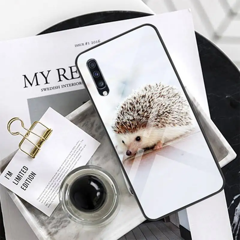 

Cute animal Hedgehog Phone Case Tempered Glass For XiaoMi 8SE 6 8lite MIX2S Note 3 Redmi Note 7 5 4 Redmi 6A 5Plus 4X