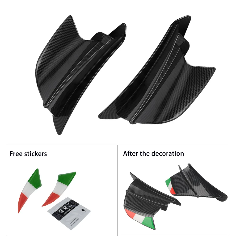 

Universal Motorcycle Front Fairing Pneumatic Wing lets Tip Down Force Wing Protector Air Deflector