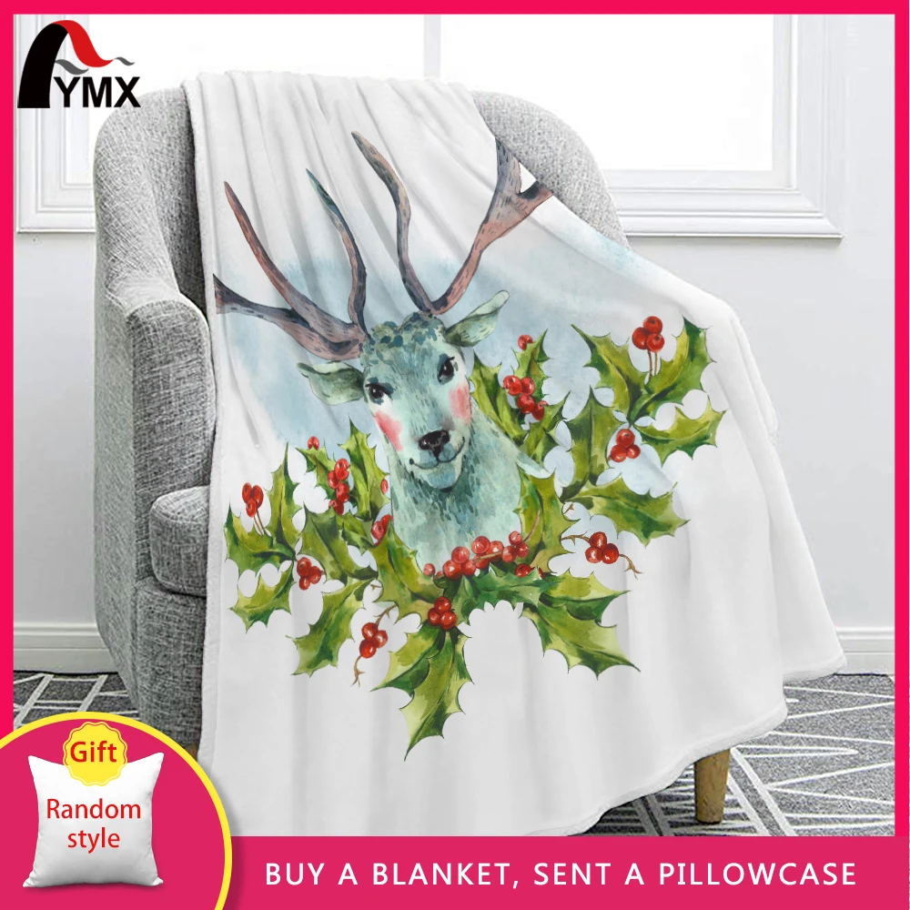 

Фланелевое Одеяло FYMX с рисунком оленя, мягкое одеяло с мультяшными животными для покрывала на кровать