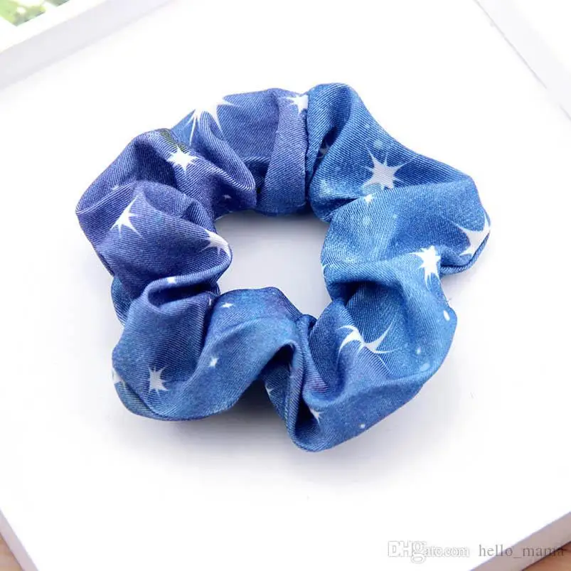 

Denim Girls Scrunchies Children Hairbands Fashion Kids Hair Tie Hair Accessories Hair Bands Head Bands