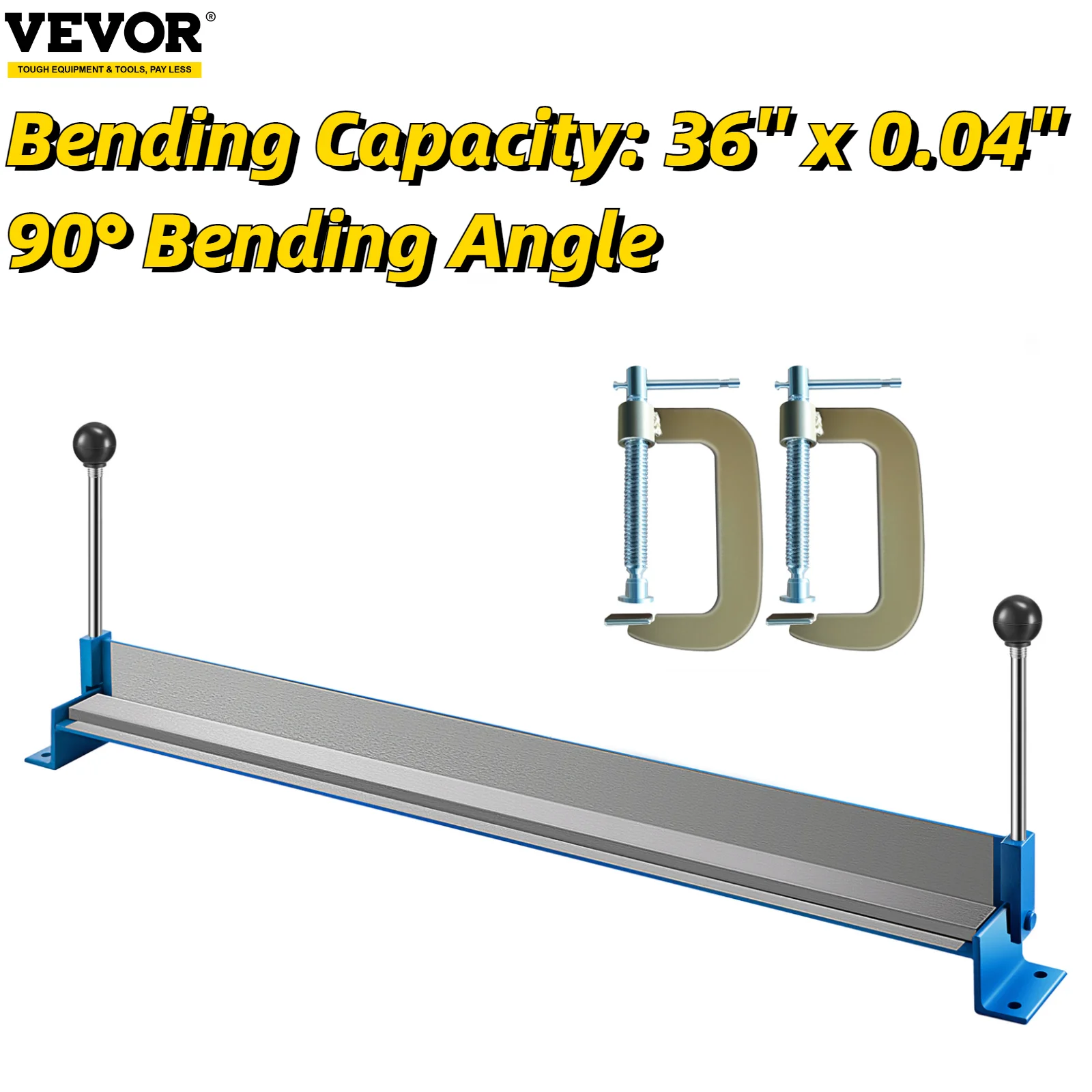 

VEVOR 36-дюймовый промышленный металлический гибочный тормоз, складной станок, стальной лист, алюминиевая пластина, гибочный инструмент с 2 C-об...