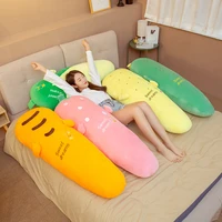 80 110cm cute fruit long pillow removable and washable soft and flexible birthday gift pillow sofa cushion for children carrot
