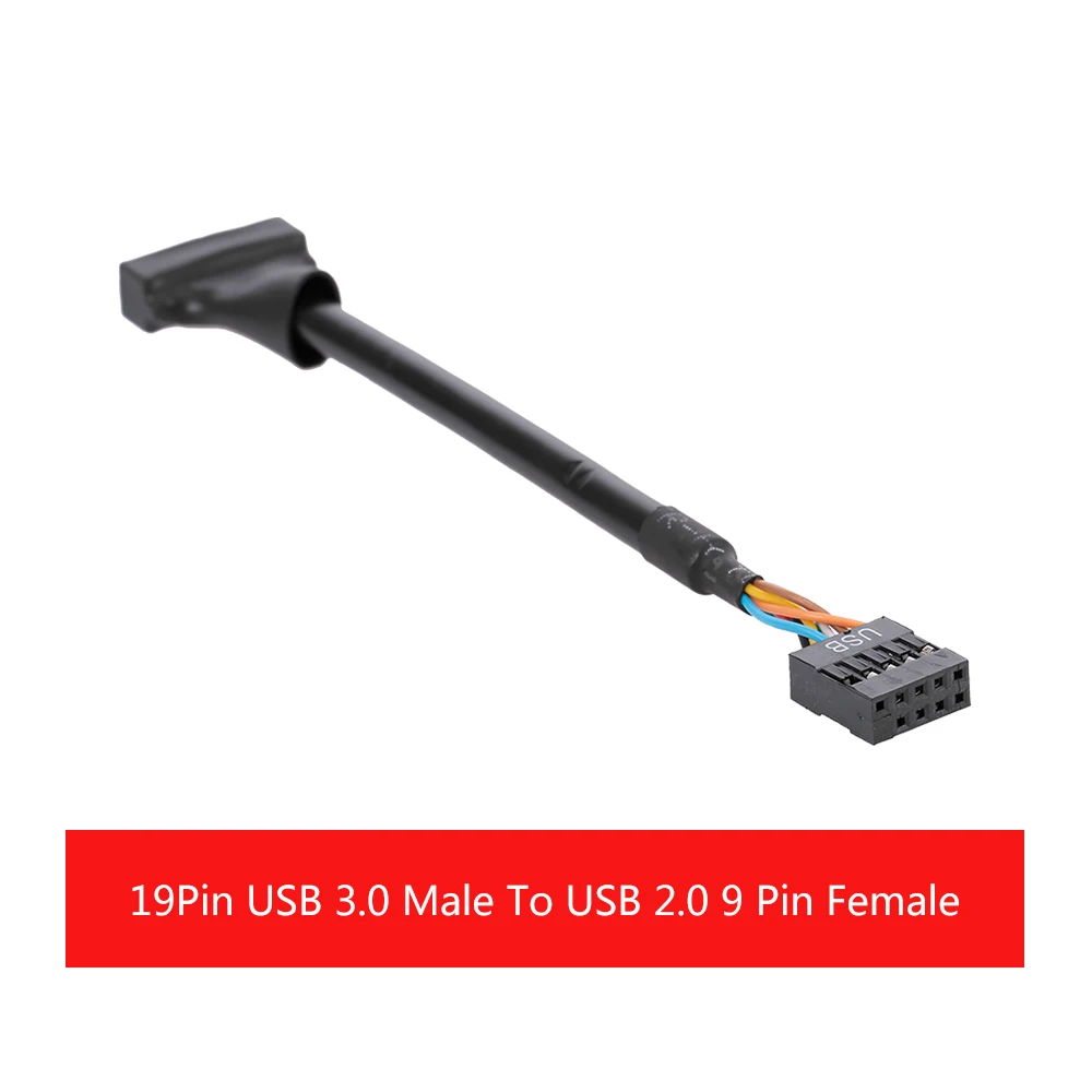 19Pin USB 3 0 &quotпапа&quot в 2 9 контактный Женский Материнские платы кабель Корпус