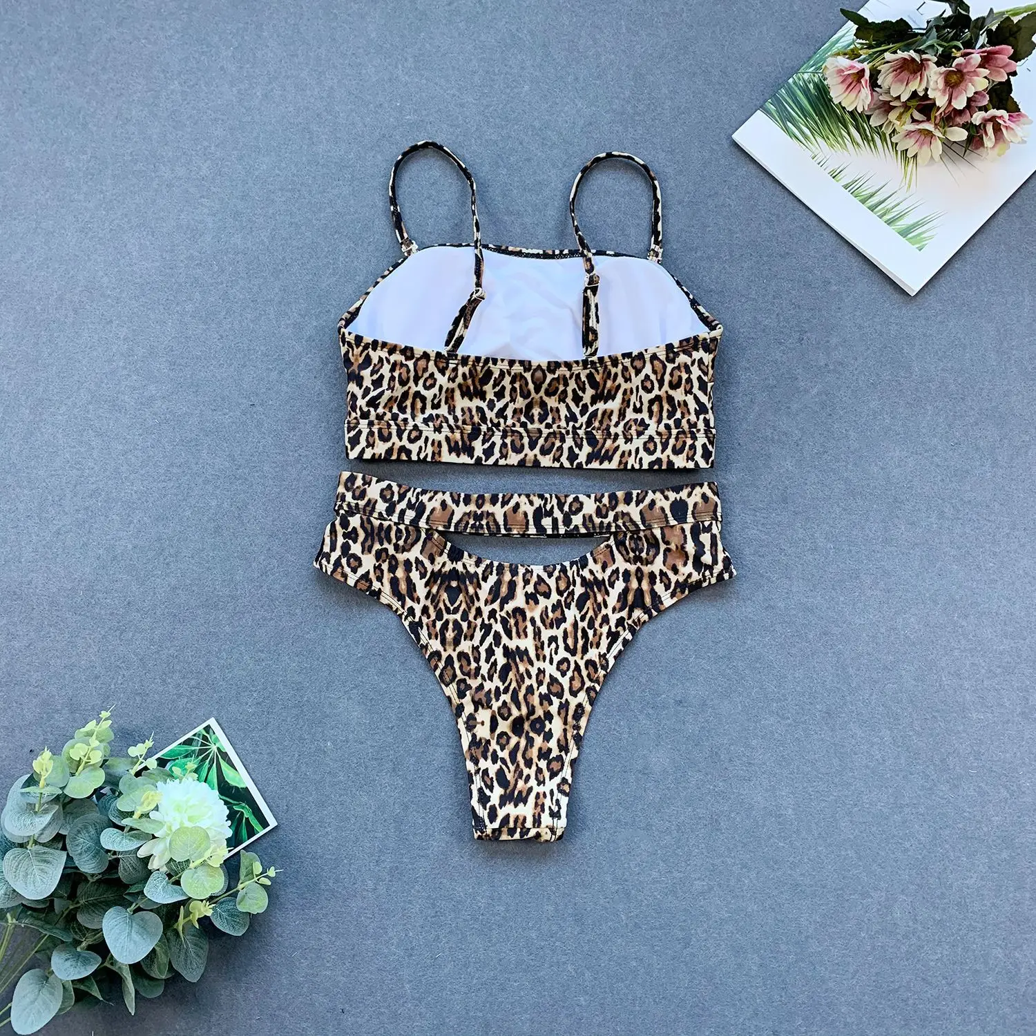

Kimuise Sexy Leopard Print Bodysuits Skinny Women Swimsuits